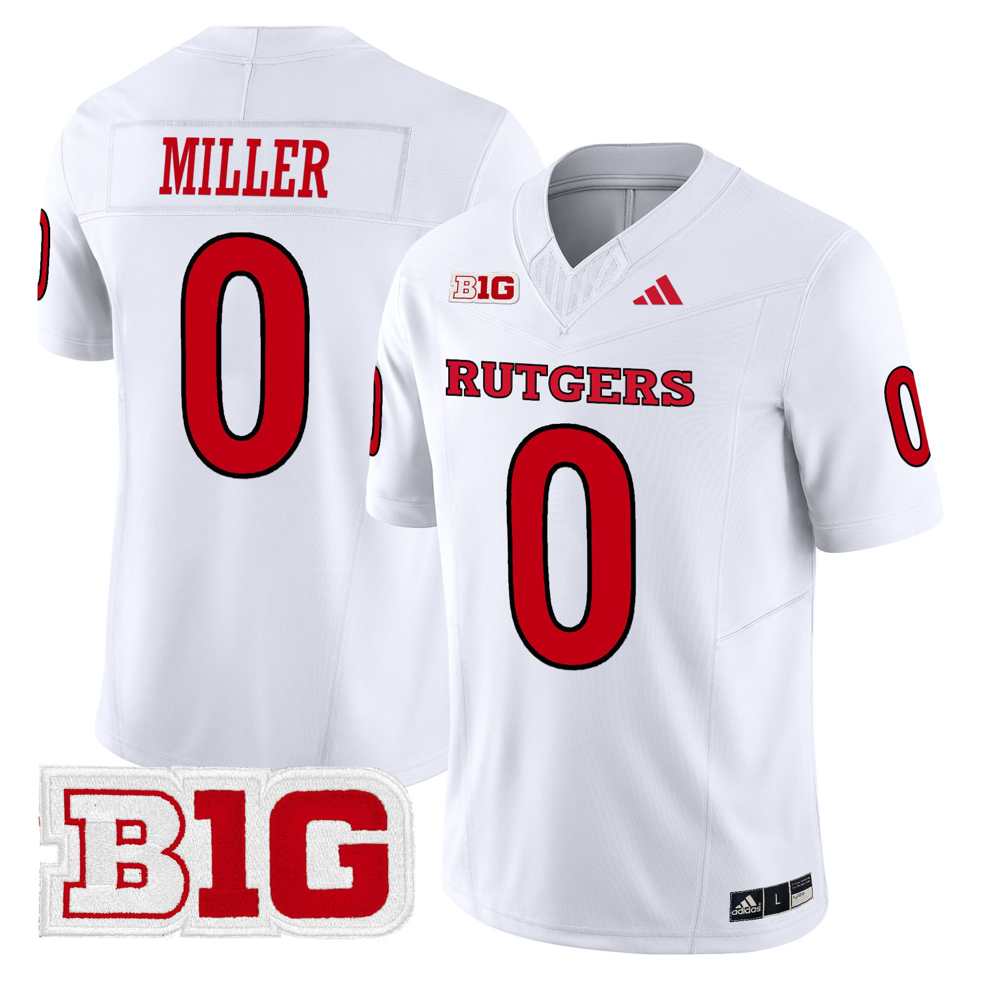 Men Rutgers Scarlet Knights #0 Miller White 2024 Vapor Limited NCAA Jersey